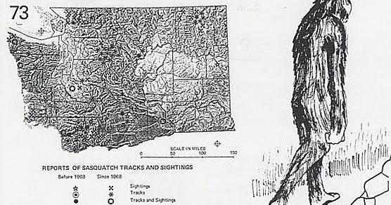 1975 Washington State Atlas featuring bigfoot
