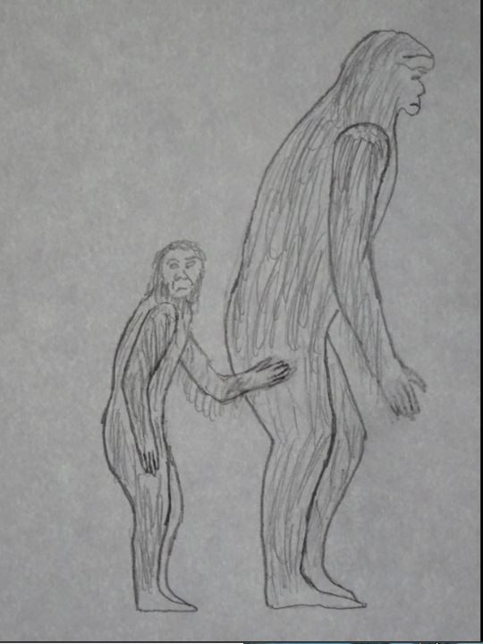 Sketch of bigfoot